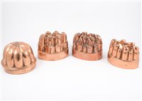 Lot 110 - Benham & Froud copper jelly mould and four others, (5).