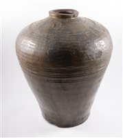 Lot 78 - Large Chinese(?) jar, brown glaze, 48cm.