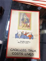 Lot 194 - A set of eight wartime posters "Careless Talk Costs Lives" by Fougasse (Cyril Kenneth Bird), bordered in red, each 32cm x 20.5cm