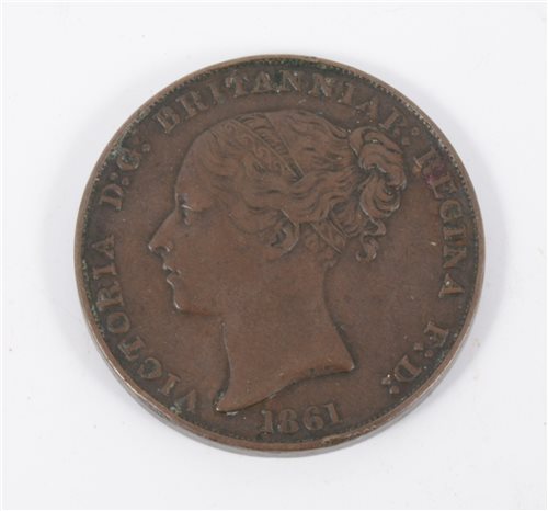 Lot 227 - Jersey 1/13 of a shilling, 1861 copper coin