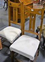 Lot 422 - Set of four oak art nouveau style dining chairs