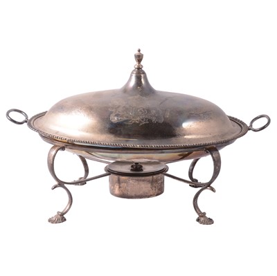 Lot 316 - George III silver entrée dish on stand, Andrew Fogelberg, London 1772-73