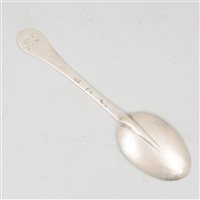 Lot 141 - William and Mary silver dog-nose spoon, Lawrence Jones, London, 1691.