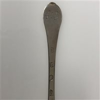 Lot 141 - William and Mary silver dog-nose spoon, Lawrence Jones, London, 1691.