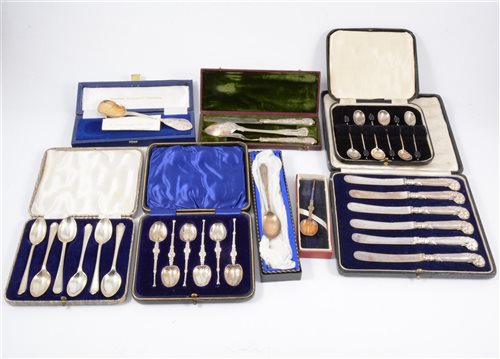 Lot 241 - Cased silver cutlery