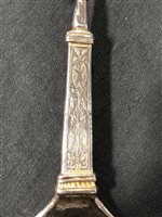 Lot 11 - Amended: German silver finial top spoon, back engraved A M Stromberg, bears date 1571