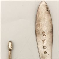 Lot 51 - German silver tablespoon, ascribed to Johann Heinrich Freiderich, Elbing; and five others.