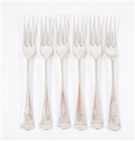 Lot 249 - Set of six silver forks