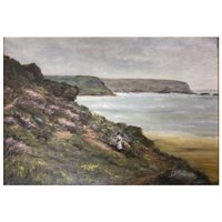 Lot 268 - Sylvia Richards, Cornish Coast near Fowey, oil on canvas; and two other English school oils (3)