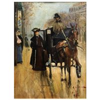 Lot 326 - Russian school, Vladimir Moukhine, street scene, and two other works by different artists (3)