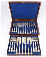 Lot 159 - A cased set of plated fish knifes and forks