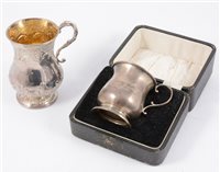 Lot 252 - Silver christening mug and a Scottish silver mug