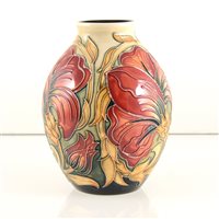Lot 567 - A Moorcroft Pottery vase, ‘Spanish’ design by William Moorcroft, produced 2013