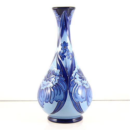 Lot 550 - A Moorcroft Pottery vase, Florian style designed by Rachel Bishop.