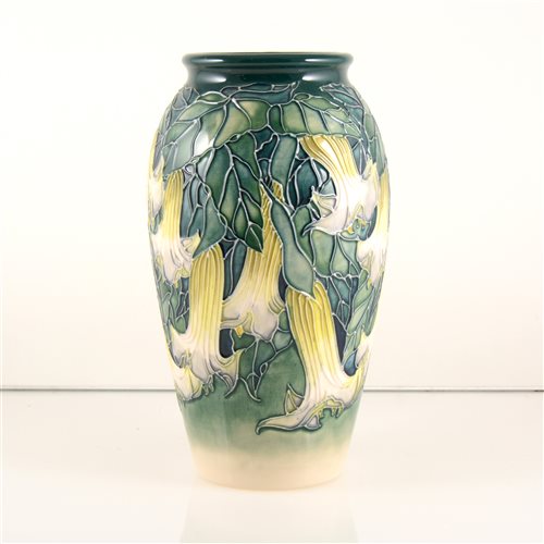 Lot 582 - A Moorcroft Pottery vase, ‘Angel’s Trumpet’, designed by Anji Davenport.