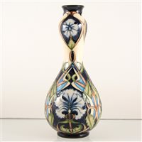 Lot 554 - A Moorcroft Pottery vase, ‘Centaurea’ designed by Rachel Bishop.