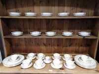 Lot 130 - Royal Worcester part tea and dinner service, "Harewood" design, ten place settings.