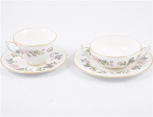 Lot 14 - Royal Worcester fine bone china tea/dinner service in the "June Garland" design.