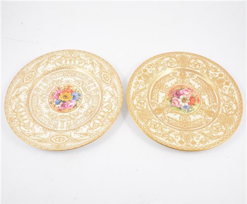 Lot 19 - A pair of 20th Century Royal Worcester plates painted by J Freeman. (2)