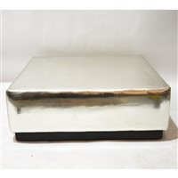 Lot 447 - A large contemporary silvered upholstery foot stool