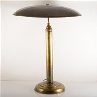 Lot 632 - A Modernist style lacquered brass table lamp