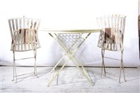 Lot 491 - Four metal folding garden chairs and table