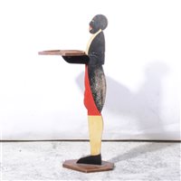 Lot 392 - Oak and painted figural card stand