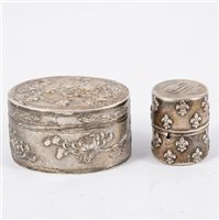 Lot 258A - Chinese silver pill box, possibly by Wang Hing