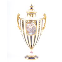 Lot 256 - Royal Crown Derby bone china covered vase
