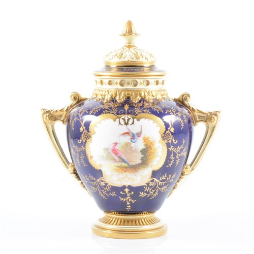 Lot 257 - Coalport bone china pot pourri vase and cover, circa 1910