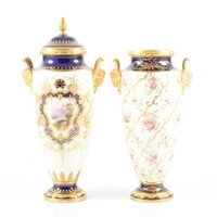 Lot 258 - Coalport bone china covered vase, circa 1910