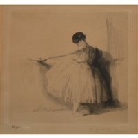 Lot 319 - Auguste Brouet, Study of a young ballerina, etching.