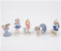 Lot 71 - A collection of Danish figurines - B&G cream glazed baby figures 2204/7/8/9