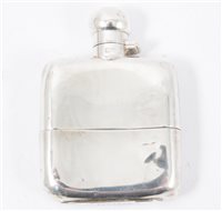 Lot 249 - A small silver hip flask with detachable cup to base, Robert Pringle & Sons, Chester 1921 (no town mark), 10cm, approximate weight 3.36oz.