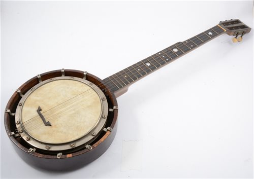 Lot 155 - A New Reliance Co rosewood banjo