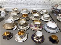 Lot 103 - Sixteen assorted 19th Century cups and saucers