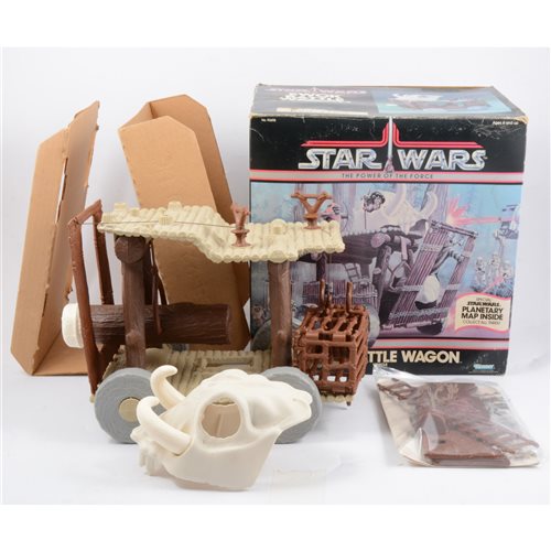 Lot 171 - Star Wars Ewok Battle Wagon Vehicle, by Kenner Toys, from the 'Power of the Force' series no.93690, in original box.