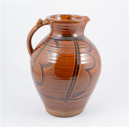 Lot 98 - A large studio pottery pitcher