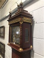 Lot 222 - Peter Walker, London, a red-ground chinoiserie decorated longcase clock