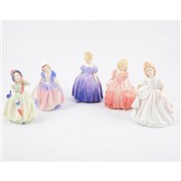 Lot 7 - A collection of Royal Doulton figurines depicting girls (9)