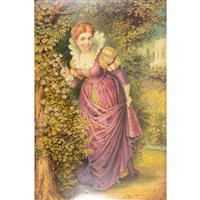 Lot 272 - E Broughton, Young lady in a garden