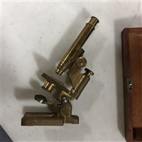 Lot 187 - Two field microscopes and a hand-written menu for Queen Victoria