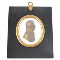 Lot 275 - Regency painted profile, John Miers of Bath; and three other profiles and a silhouette (5).