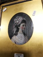 Lot 285 - Manner of Daniel Gardiner, Portrait of a lady head and shoulders length; and another pastel portrait (2)