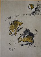 Lot 360 - After Cecil Aldin, Puppy Discoveries, three modern prints, together with a collection of other sporting prints.