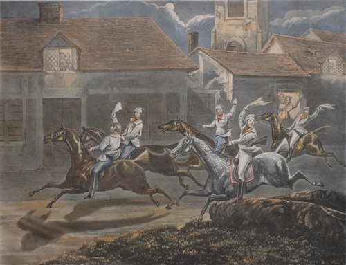 Lot 309 - After Henry Alken, The First Steeplechase on Record, set of four coloured aquatints (4)