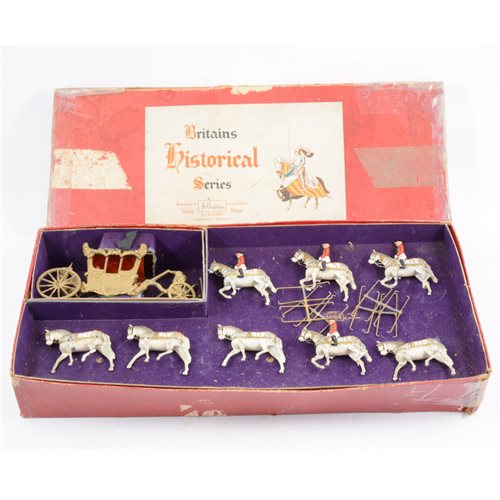 Lot 88 - Britains Toys Historical series Coronation Coach, painted lead in original box.