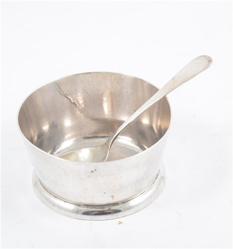 Lot 296 - Silver sugar bowl with matching spoon, Albert Edward Jones, Birmingham 1933.