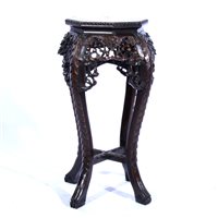 Lot 381 - Chinese hardwood jardiniere stand