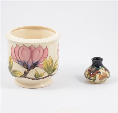 Lot 11 - Moorcroft jardiniere and small baluster vase. (2)